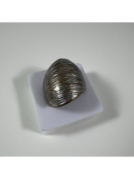 Jewelry - Vintage Silver-Tone Wide Textured Dome Ring